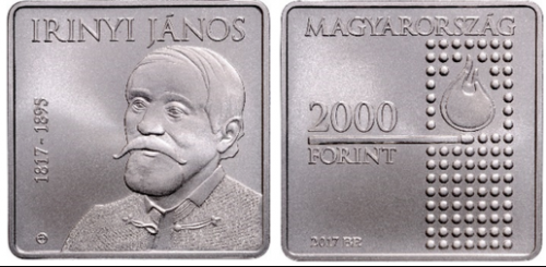 2017 Irinyi János Születésének 200. évfordulója - színesfém érme 2017 Irinyi János Születésének 200. évfordulója - színesfém érme